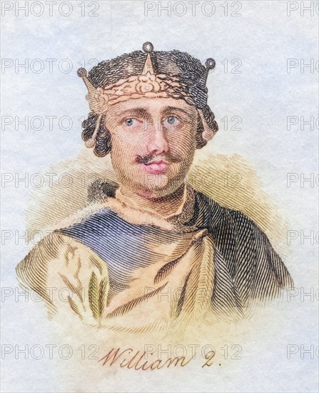 William II Rufus the Red 1087-1100 King of England, Historical, digitally restored reproduction