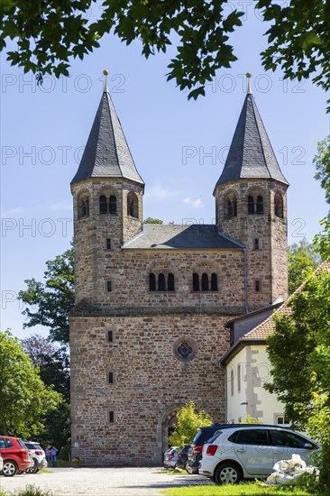 Benedictine monastery Bursfeld on the Weser near Hannoversch Münden. Bursfelde Monastery is a