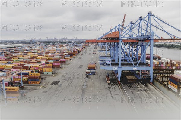 Altenwerder container terminal in Hamburg, 26/07/2024. /