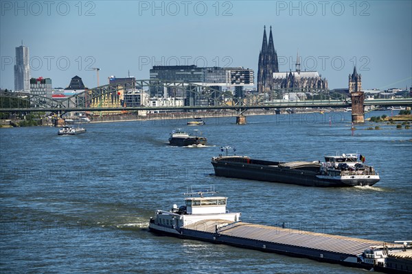 Crane houses, at the customs harbour, Cologne-South, residential and office high-rises, cargo