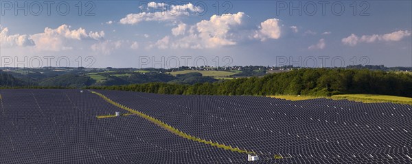 Large ground-mounted photovoltaic system, solar park in the Southern Eifel nature park Park,