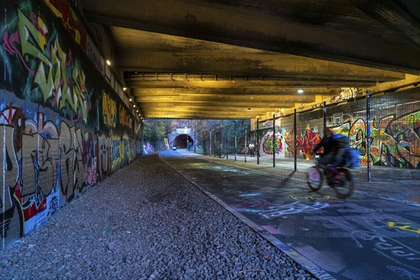 The Nordbahntrasse, a cycle path, footpath, on a former 22 km long railway line, along the