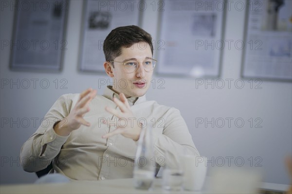 Philipp Türmer, SPD, Federal Chairman of the Jusos, recorded during an interview. Berlin, 24.01