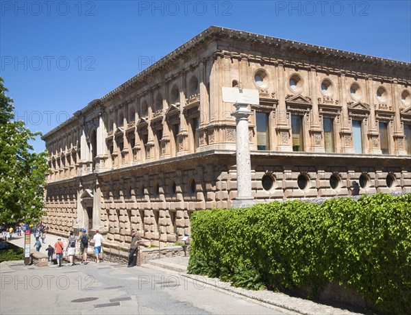 Palacio de Carlos V, Palace of King Charles the Fifth, the Alhambra complex, Granada, Spain, Europe