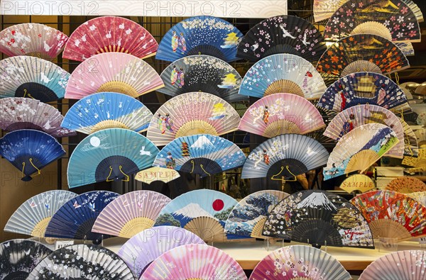 Japanese Folding Fans on display, Kyoto, Japan, Asia
