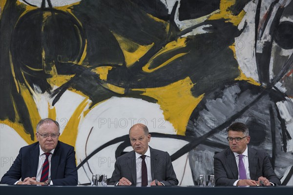 Stephan Weil (Minister President of Lower Saxony, SPD), Olaf Scholz (Federal Chancellor of the