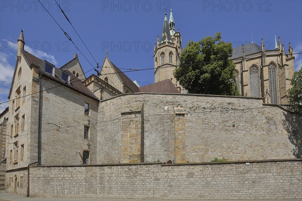 University building and UNESCO cathedral, Erfurt Cathedral, St Mary's Church, university, stone