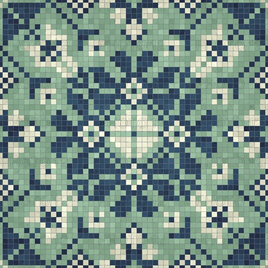 Mosaic tiles background, seamless vector pattern