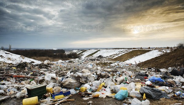 Symbolism, large landfill, AI-generated, AI-generated, AI generated