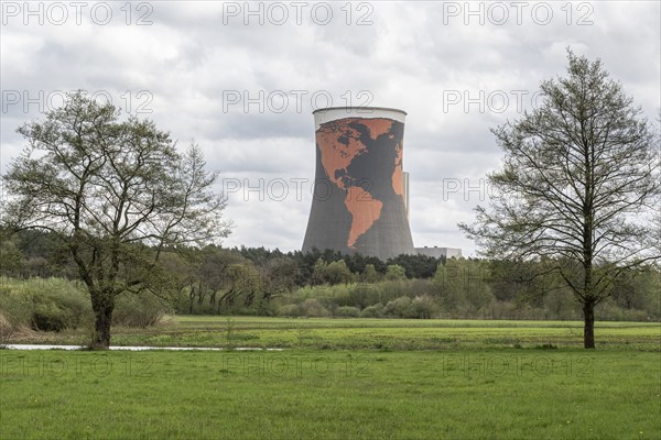 Cooling tower of the former gas-fired power station in Meppen, Emsland, Lower Saxony, Germany,