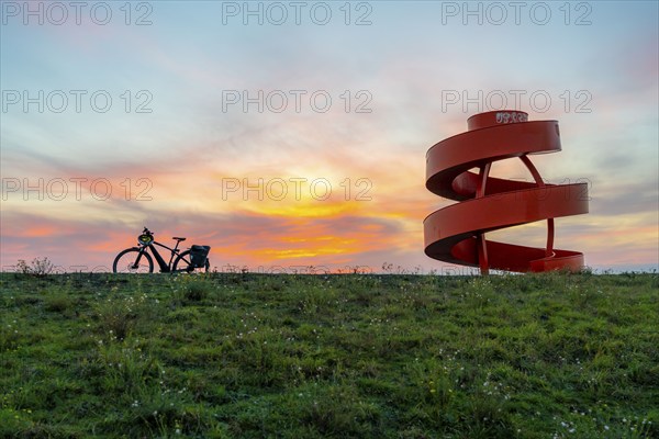 Sculpture Haldenzeichen, observation tower, Humbert spoil tip, part of the Lippepark in Hamm, 5