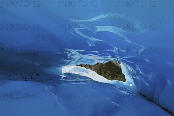 Ice cave, Fox Glacier, Westland National Park, South West New Zealand World Heritage Site, Southern