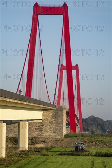 The Rhine bridge Emmerich, federal road B220, longest suspension bridge in Germany, is currently