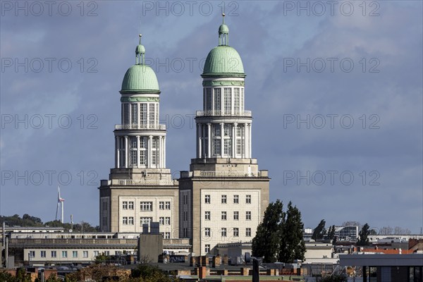 Towers at the Frankfurter Tor. The striking towers are part of the architectural ensemble of