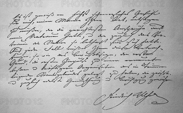 Conclusion of the handwritten letter from King Frederick William III to Minister Baron von Stein