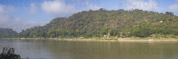 Panorama over the Mekong at Luang Prabang, Luang Prabang province, Laos, Asia