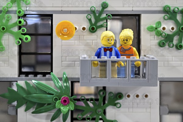 Lego apartment block with balconies