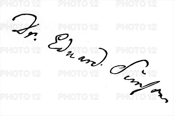 Signature, handwriting of President Simson, historical, digital reproduction of an original from