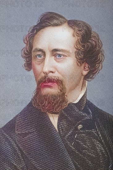 Charles John Huffam Dickens, 1812-1870, English novelist. Painted by DJ Pound after a photograph by