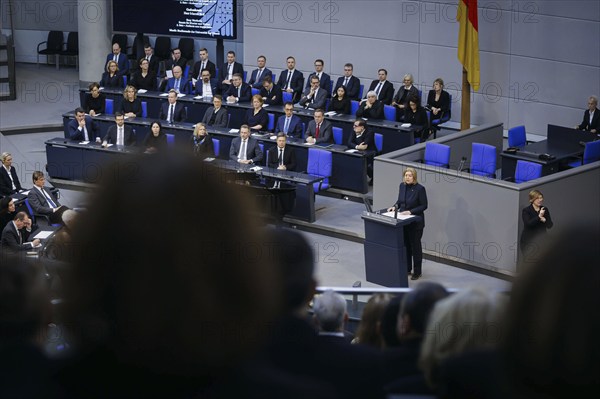 Bärbel Bas (SPD), President of the Bundestag, speaks in the plenary of the German Bundestag on