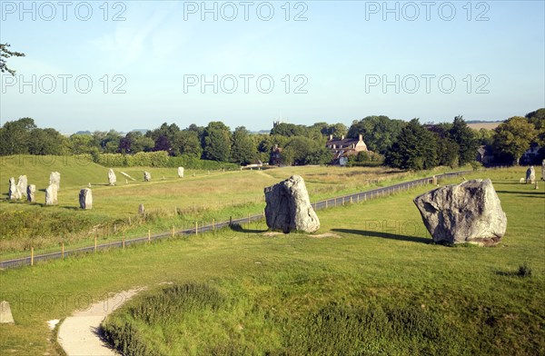 Standing stones of the henge at Avebury, Wiltshire, England, United Kingdom, Europe