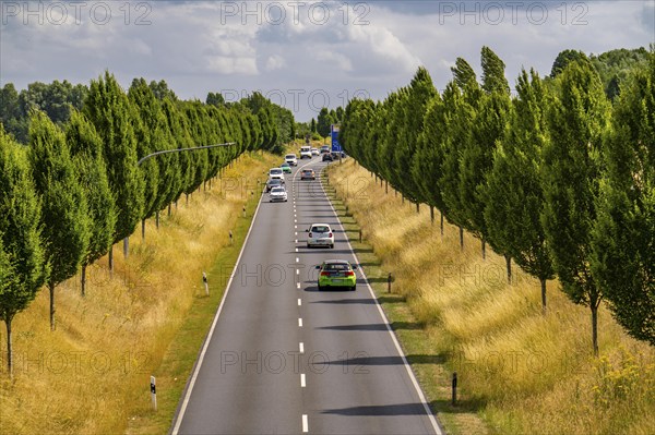 Dorstfelder Allee in Dortmund, completely new road built in 2013, former farmland, in the Dorstfeld