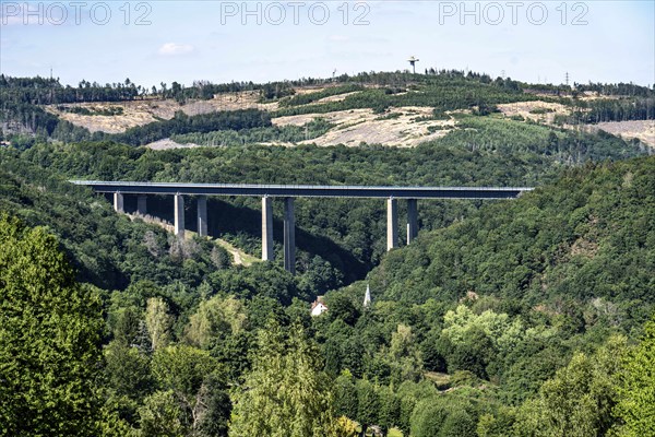 A45 motorway, the Rahmede viaduct, which is totally closed due to massive damage to the supporting