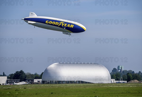 The Zeppelin NT, newly stationed at Essen/Mülheim Airport, undertakes sightseeing flights over the
