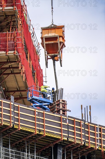 Construction site of the FOUR construction project, 4 high-rise towers at Roßmarkt in Frankfurt am