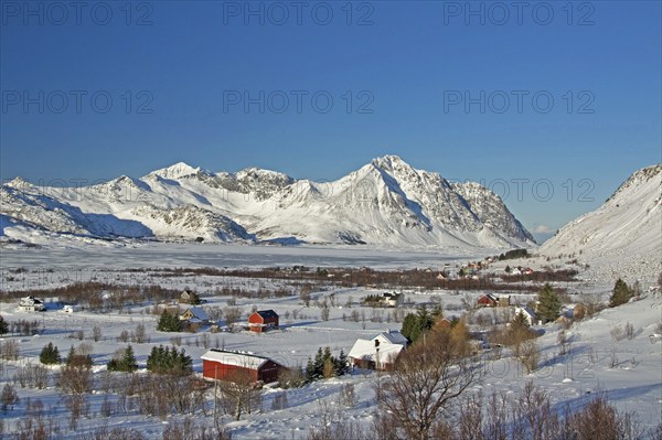 Borg on the Lofoten Islands in winter, Borg, Norway, Scandinavia, Europe
