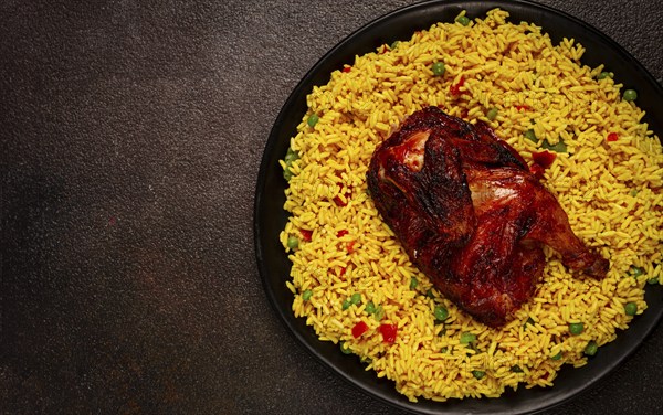 Kabsa, rice with chicken, Saudi Arabian dish, national dish, homemade, no people
