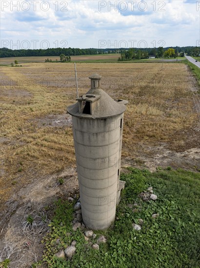 Cadmus, Michigan, An old, empty silo with a cupola on a Michigan farm