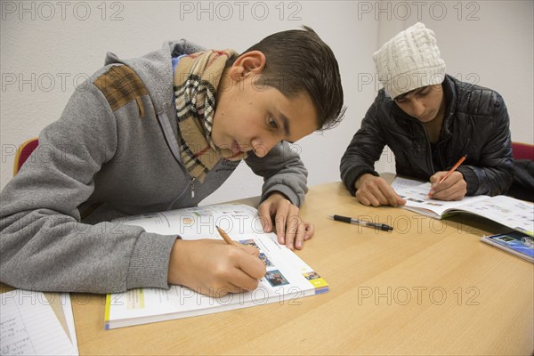 German course for refugees, 25 November 2015, Königs Wusterhausen, Brandenburg, Germany, Europe