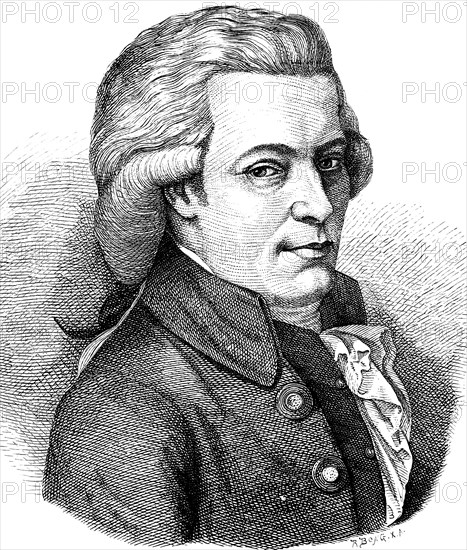 Wolfgang Amadeus Mozart (Salzburg 1756, 1791 Vienna) portrait, father composer, son genius as