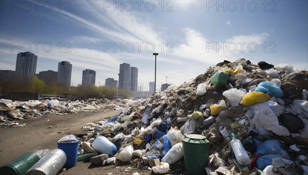 Symbolism, wild rubbish dumping in the city, AI-generated, AI-generated, AI generated