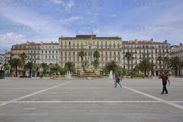 Pedestrians at Place de la liberte, Liberty Square, Toulon, Var, Provence, France, Europe