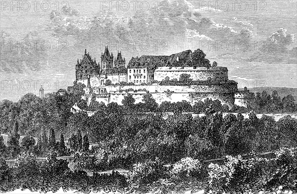 Veste Coburg in Upper Franconia, Bavaria, Germany, in 1880, Historical, digital reproduction of an