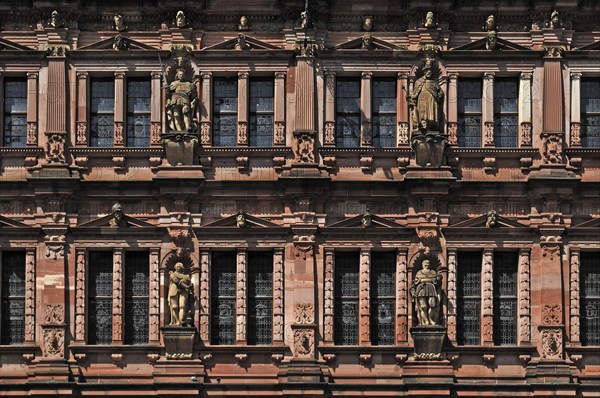 View from the inner courtyard of the façade of the Friedrich Building, built between 1601 and 1607,