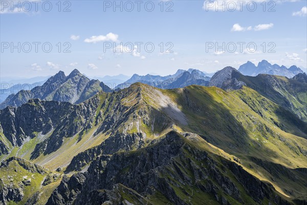 View of the mountain ridge of the Carnic Main Ridge, Carnic High Trail, Carnic Main Ridge, Carnic