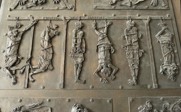 Detail of the door of St Peter's Basilica, San Pietro in Vaticano, Basilica of St Peter in the