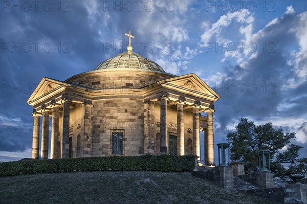 Burial chapel on the Würrtemberg in Stuttgart Rotenberg in the evening light