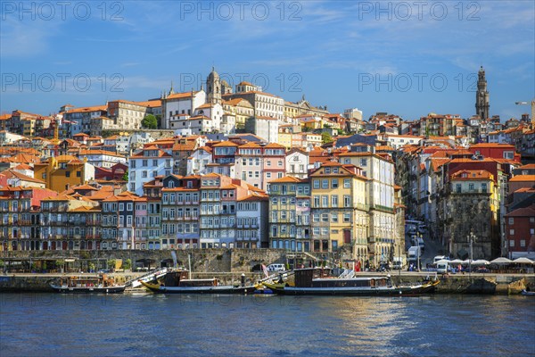 View of Porto city and Douro river from famous tourist viewpoint Miradouro da Serra do Pilar on