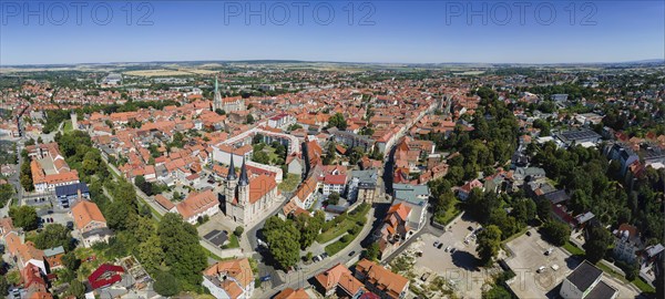 A bird's eye view of the old town centre of Mühlhausen