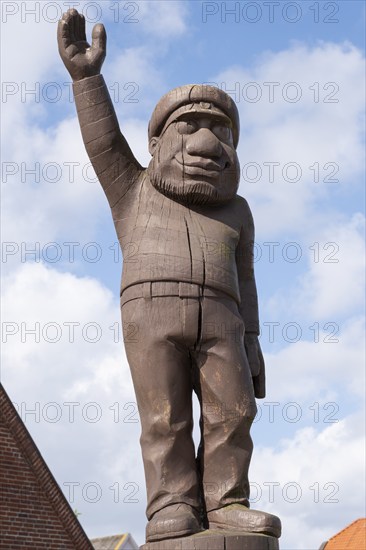 Fiete Föhr, sculpture, landmark, Wyk, Föhr, North Sea island, North Frisia, Schleswig-Holstein,
