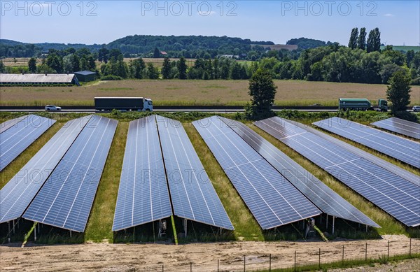 Solar park near Neukirchen-Vluyn, along the A40 motorway, over 10, 000 solar modules spread over 4