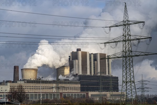 RWE Power AG's Weisweiler lignite-fired power plant in Eschweiler-Weisweiler, base load power
