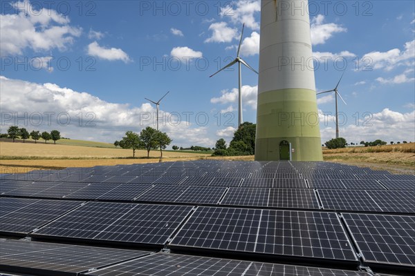 Wind farm near Lichtenau, Ostwestfalen-Lippe, a 100 kW solar power system was installed on the