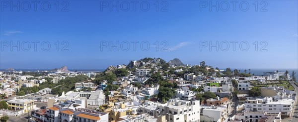 Mexico, Mazatlan scenic panoramic views of historic center near El Malecon, tourist beaches and