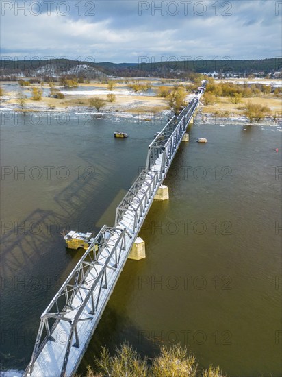Aerial view, drone photo: Europabrücke Bienenwerder, also Europabrücke Neurüdnitz-Siekierki with