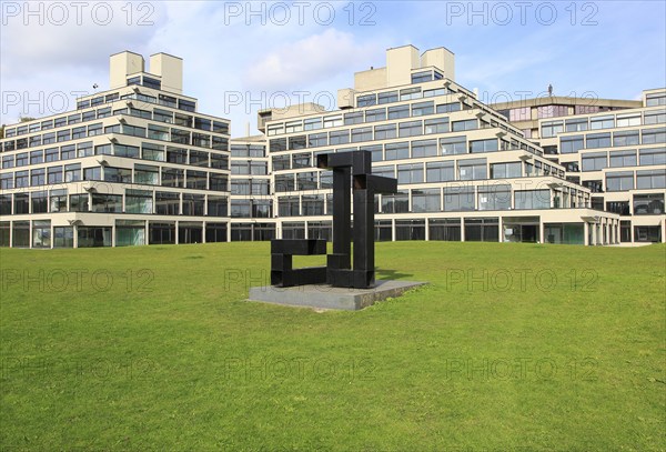 Student accommodation buildings known as Ziggurats, campus of University of East Anglia, Norwich,